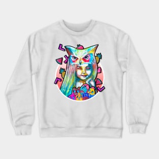 owl head sarah painting Crewneck Sweatshirt